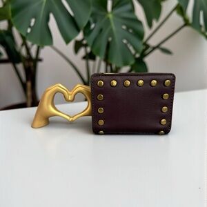 ♥️FOSSIL♥️Claret Red Myra Bifold Studded Wallet/NWT